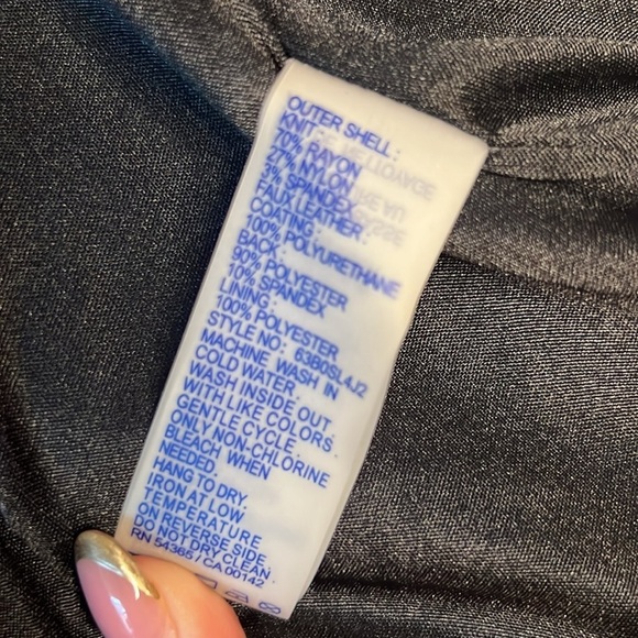 VINTAGE Peter Nygård | Black Faux Leather Moto Jacket | PS - Picture 7 of 7